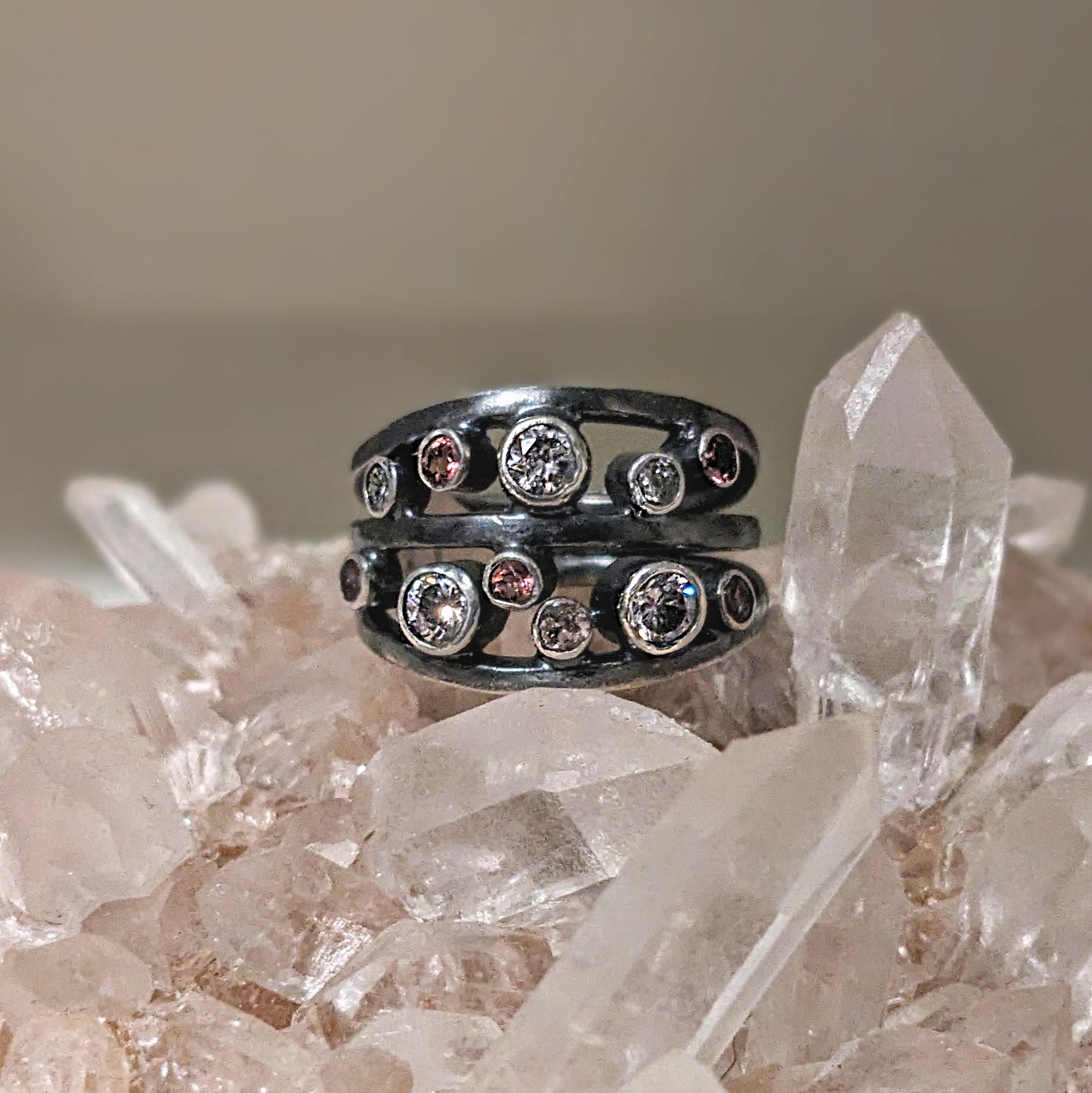 Pink Tourmaline Statement Ring (size 8)