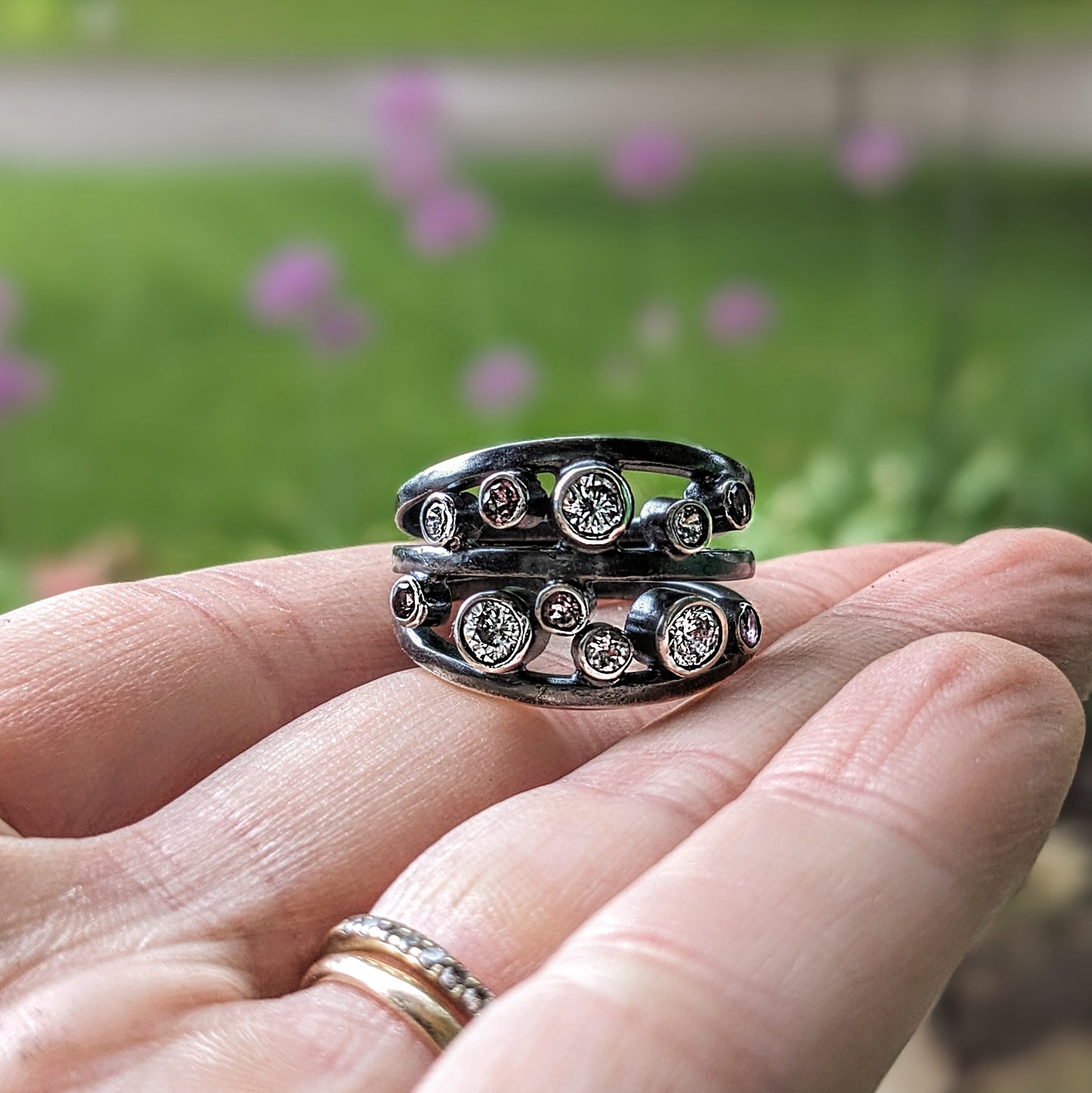 Pink Tourmaline Statement Ring (size 8)