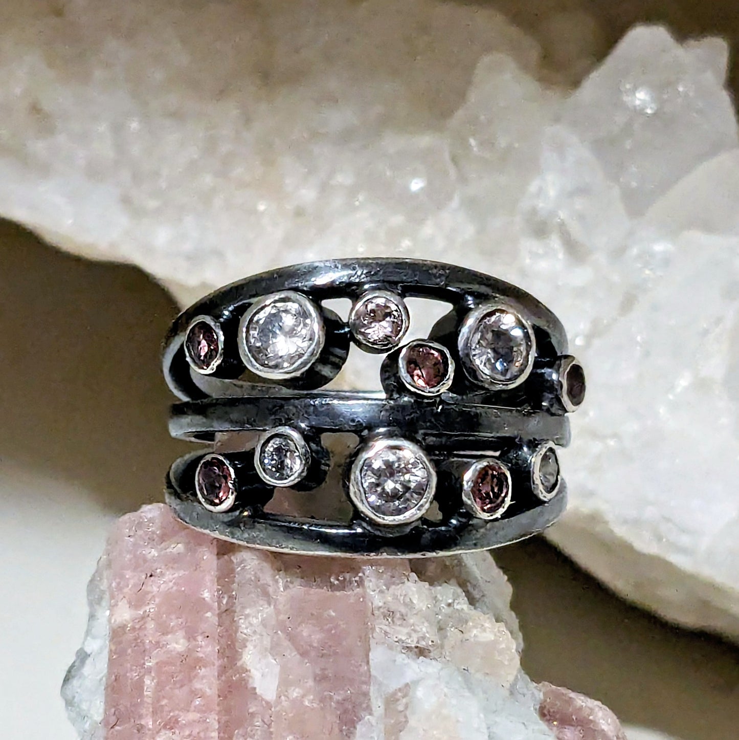 Pink Tourmaline Statement Ring (size 8)
