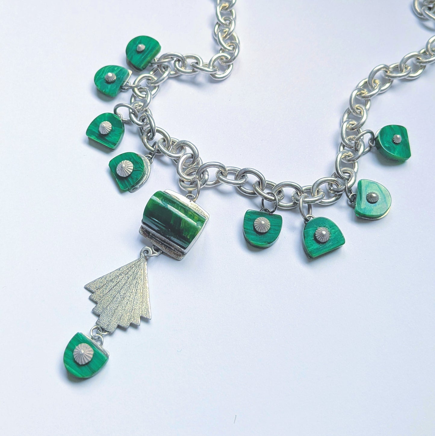 Art Deco Bakelite and Silver Statement Necklace