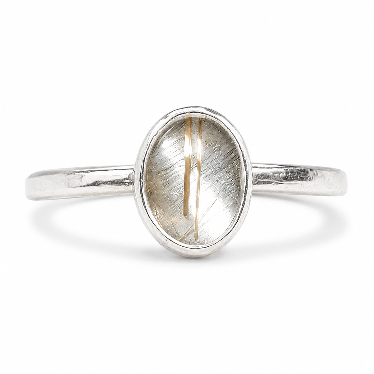Rutilated Quartz - Dainty Oval Ring