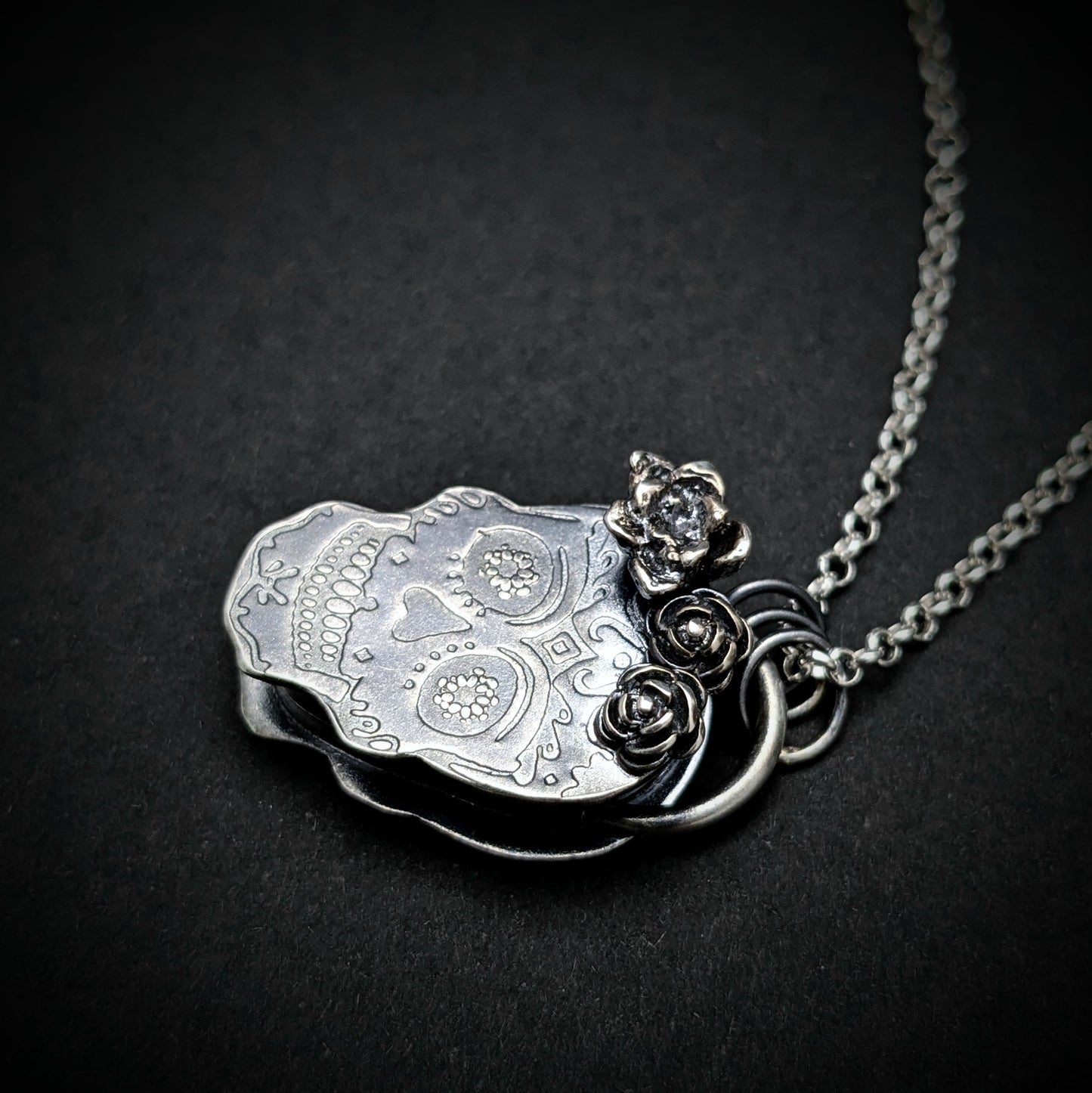 Sugar Skull Locket Necklace