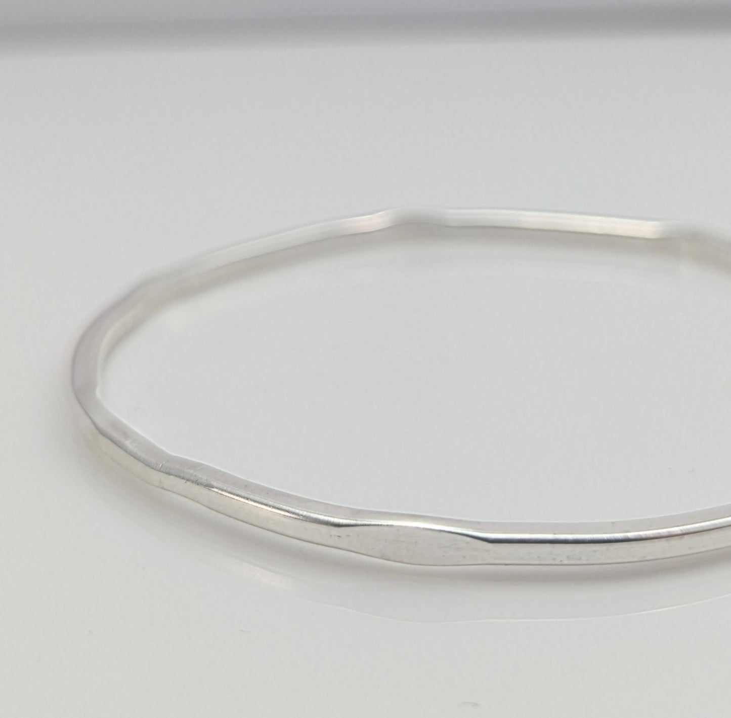 Sterling Silver Forged Bangle - Medium