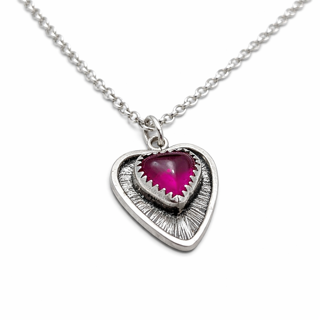 "Ever Mine" Ruby Heart Necklace