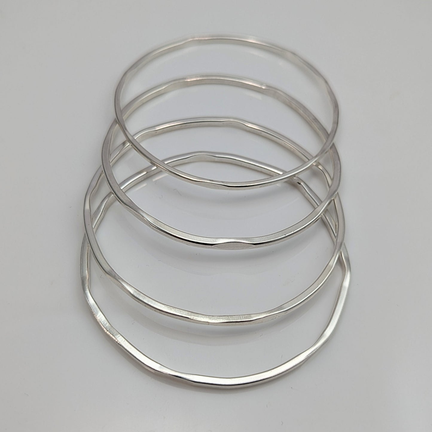 Sterling Silver Forged Bangle - Medium
