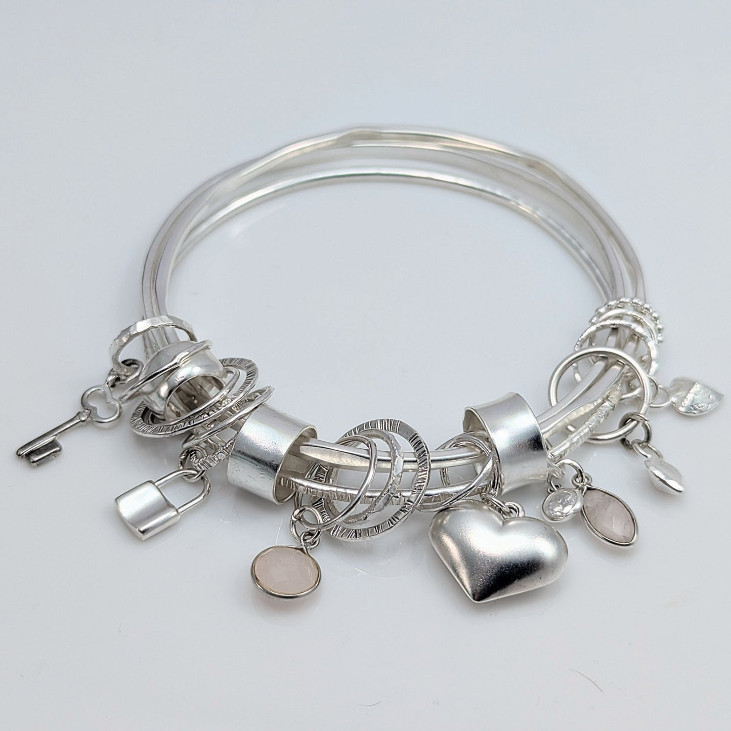 Triple Bangle with Charms - Medium
