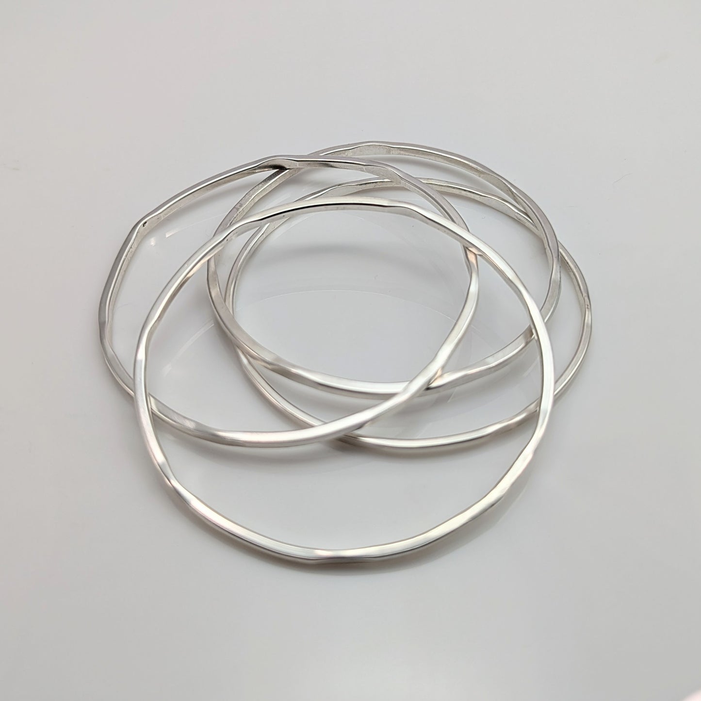 Sterling Silver Forged Bangle - Medium