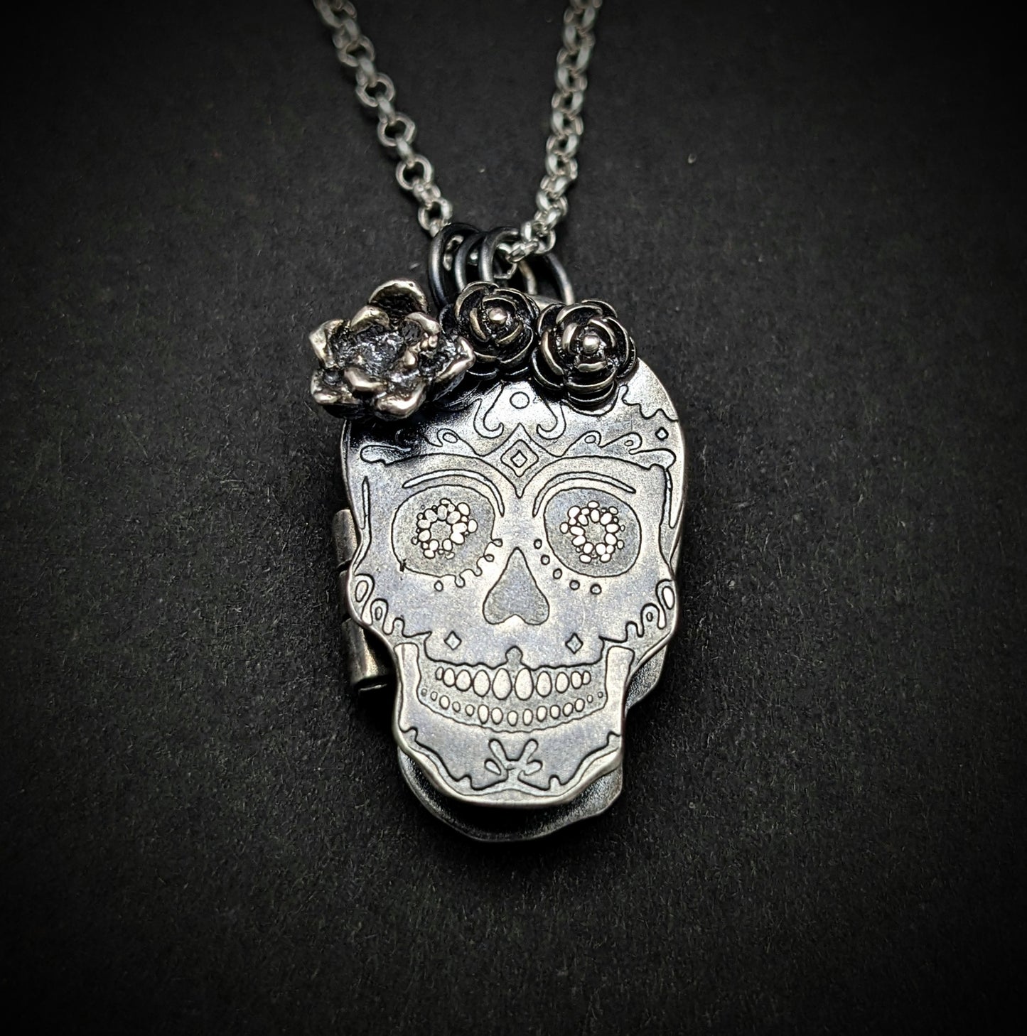 Sugar Skull Locket Necklace