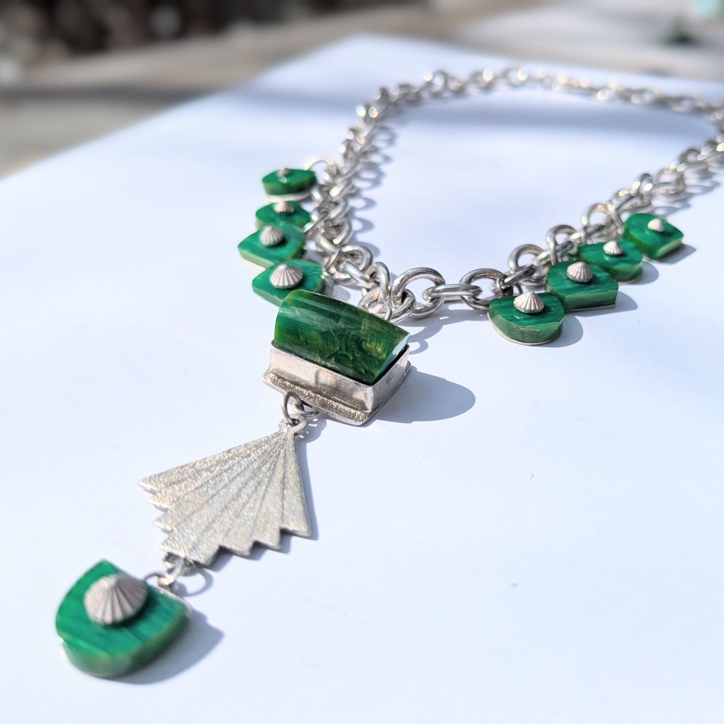 Art Deco Bakelite and Silver Statement Necklace