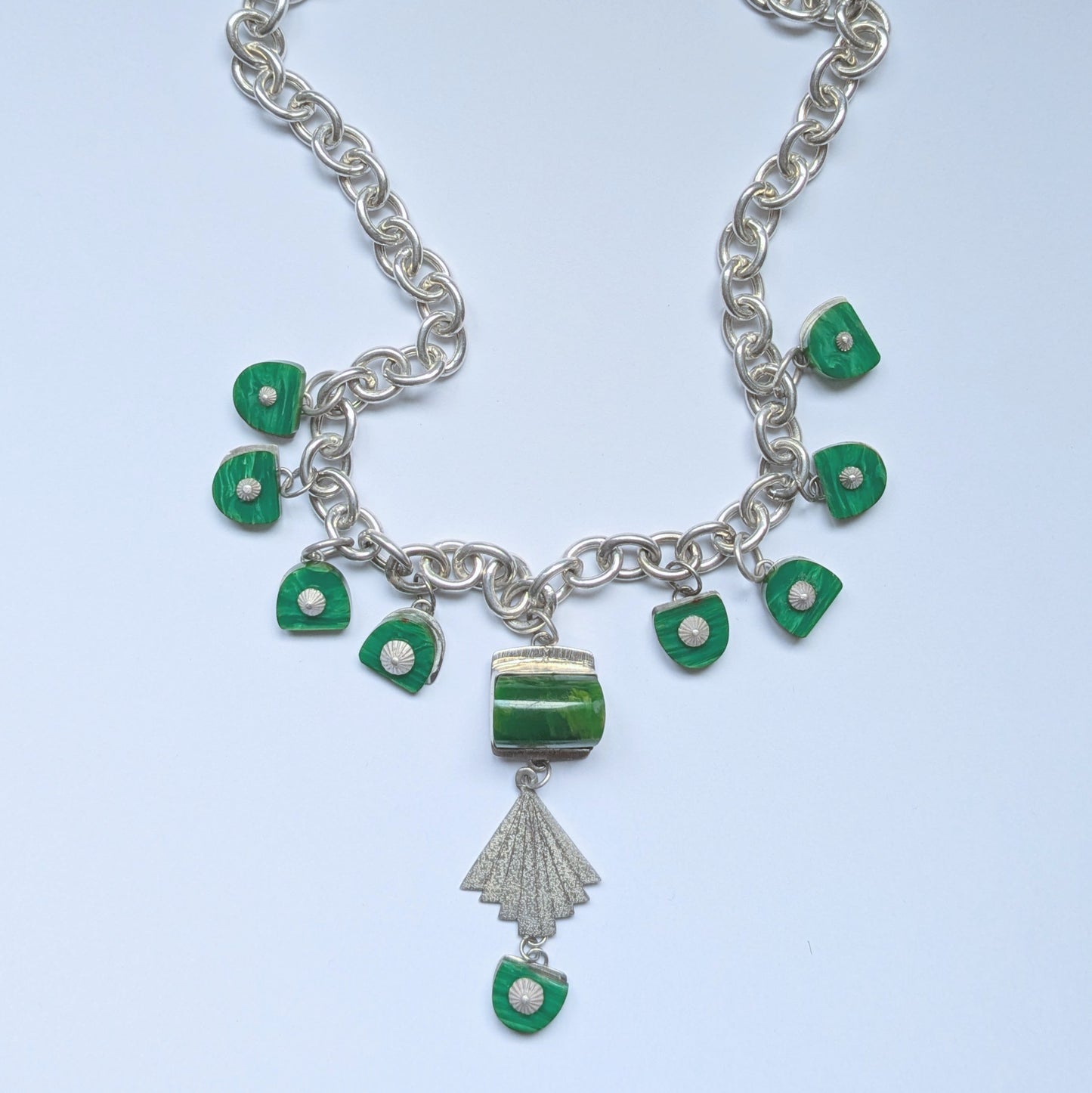 Art Deco Bakelite and Silver Statement Necklace
