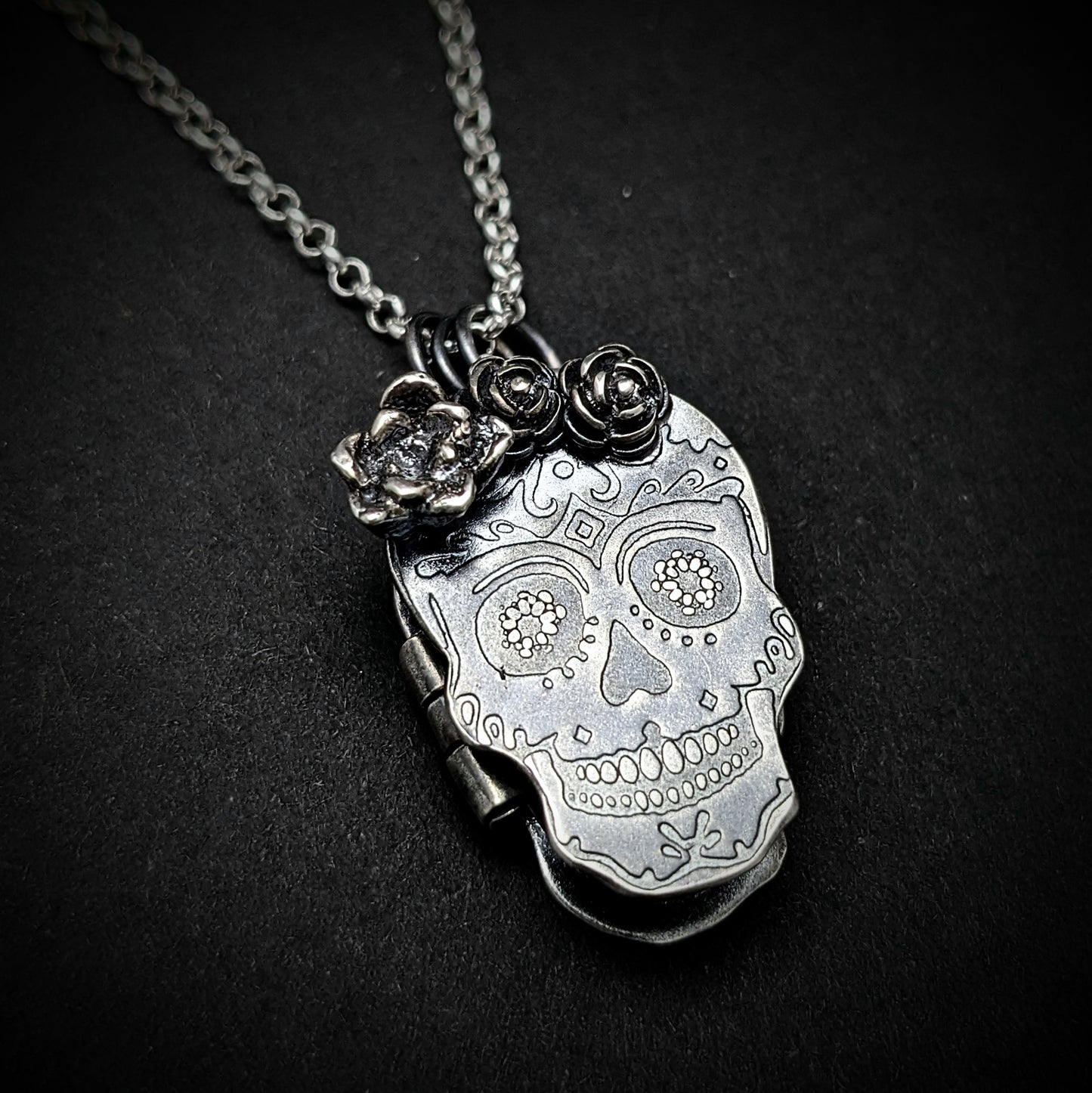 Sugar Skull Locket Necklace