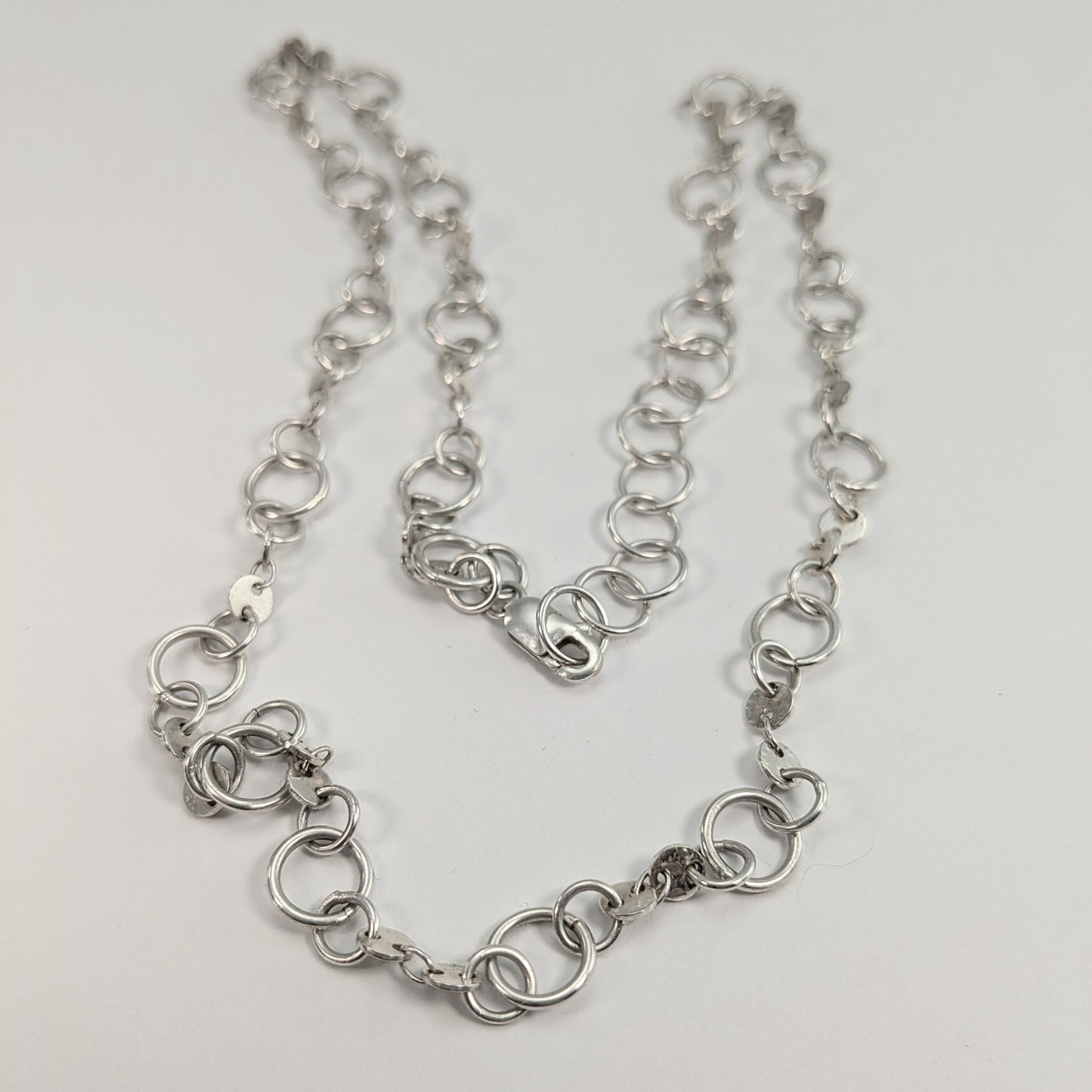 Loops & Discs Sterling Silver Chain