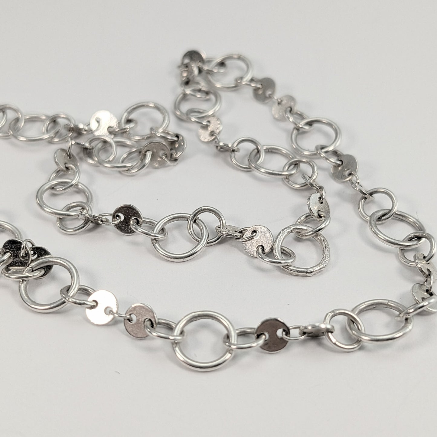 Loops & Discs Sterling Silver Chain