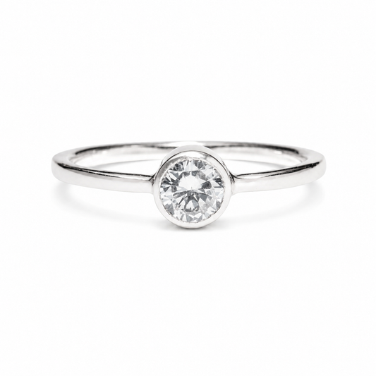 Clear Cubic Zirconia - Dainty Tune-Set Ring