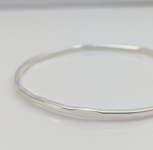 Sterling Silver Forged Bangle - Medium