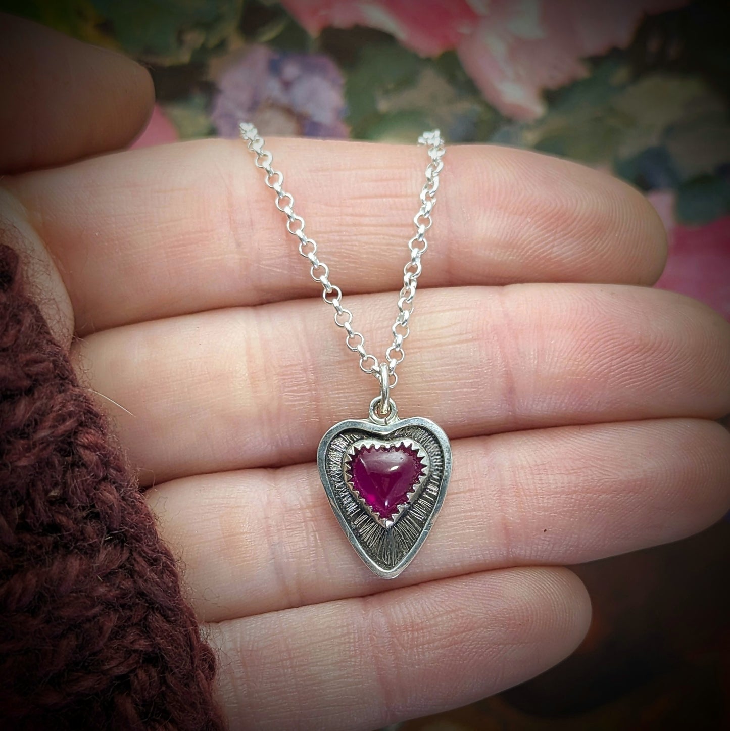 "Ever Mine" Ruby Heart Necklace