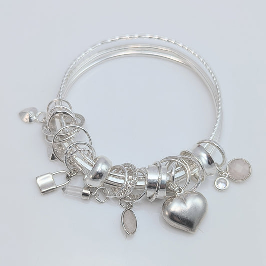 Triple Bangle with Charms - Small