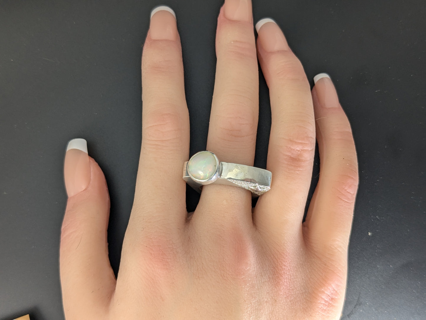 Opal Moon Contemporary Ring - Size 8