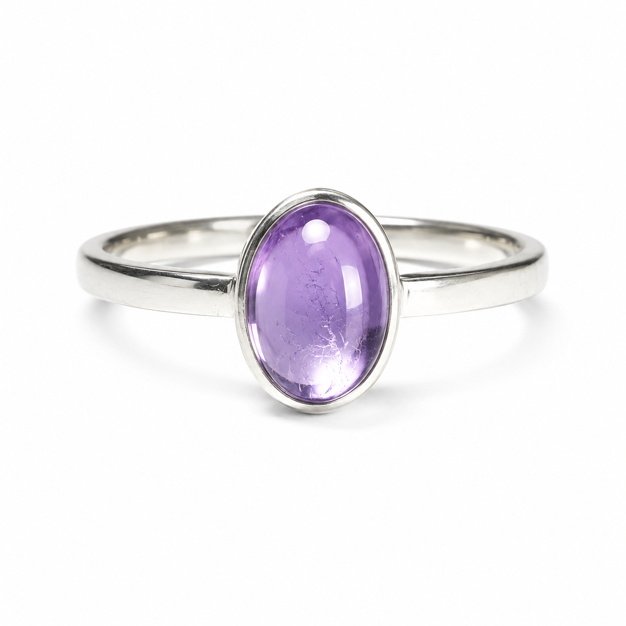 Pink Amethyst - Dainty Oval Ring