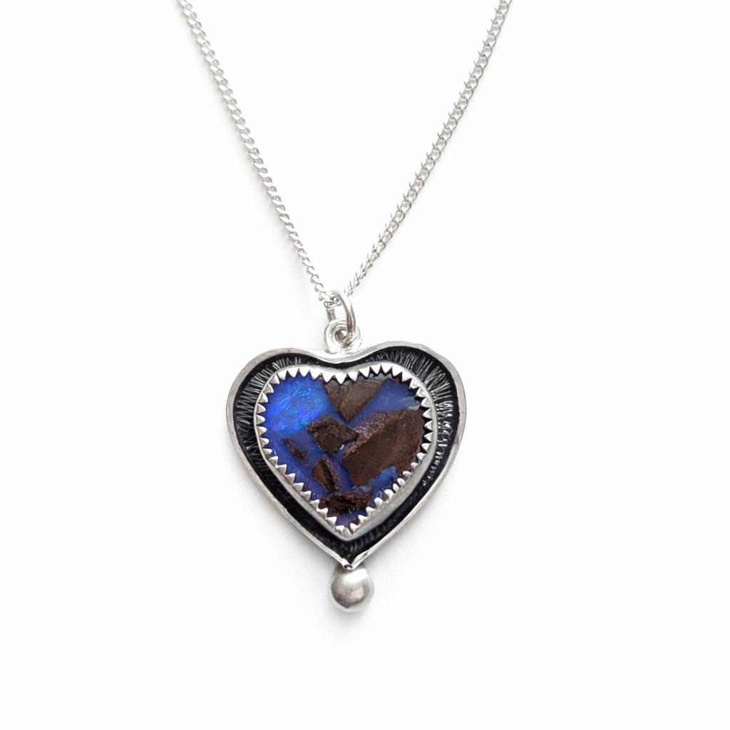 Australian Boulder Opal Heart Necklace